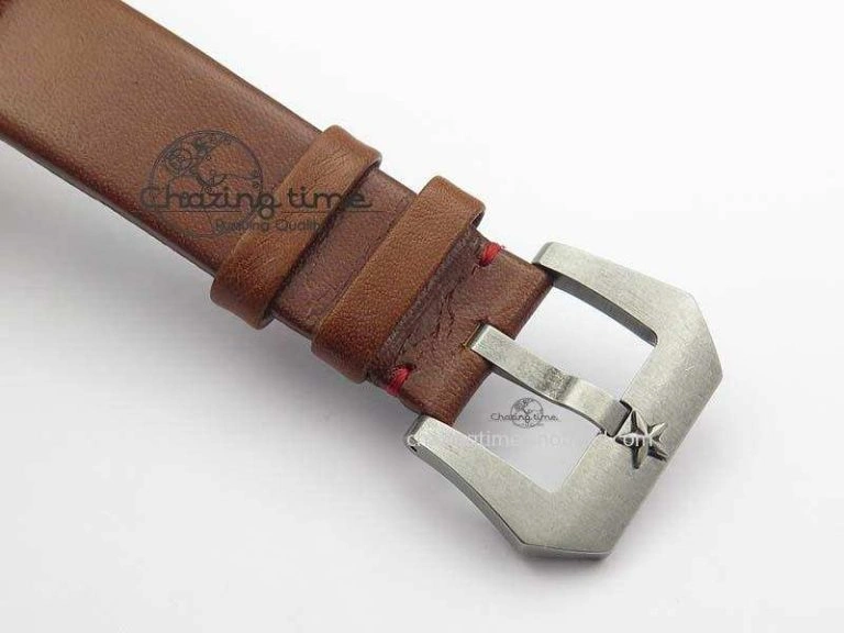 Heritage Pilot Ton-Up Aged SS Case Gray Dial On Leather Strap Jap Quartz WeatherProof 10036