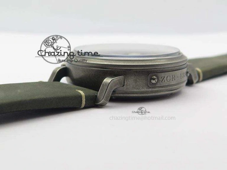 Youthful Heritage Pilot Ton-Up Aged SS Case V6F 1:1 Best Edition On Green Nubuck Strap A 10037