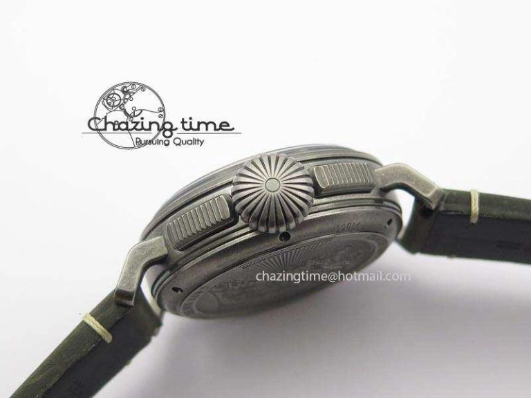 Youthful Heritage Pilot Ton-Up Aged SS Case V6F 1:1 Best Edition On Green Nubuck Strap A 10037