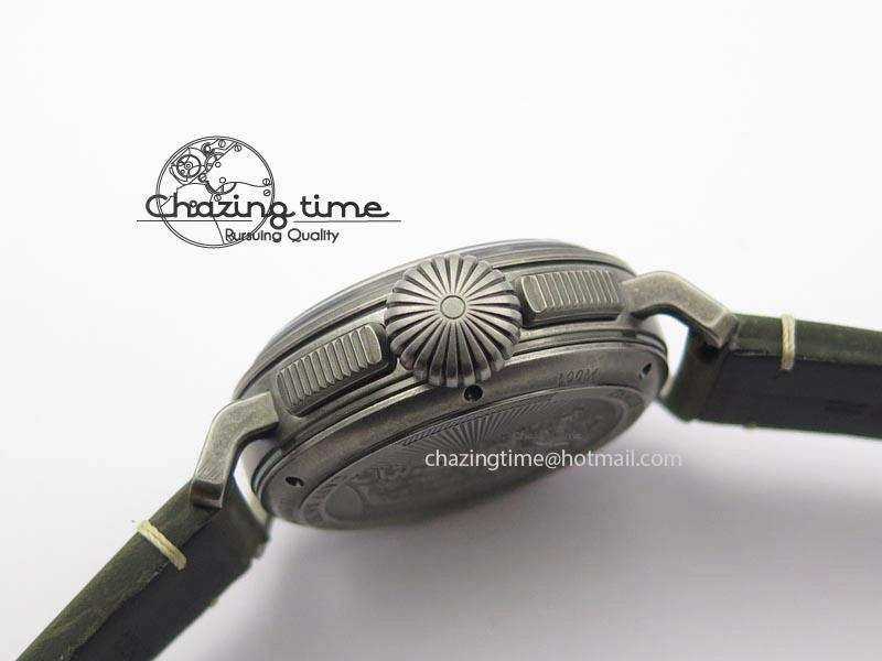 Youthful Heritage Pilot Ton-Up Aged SS Case V6F 1:1 Best Edition On Green Nubuck Strap A 10037