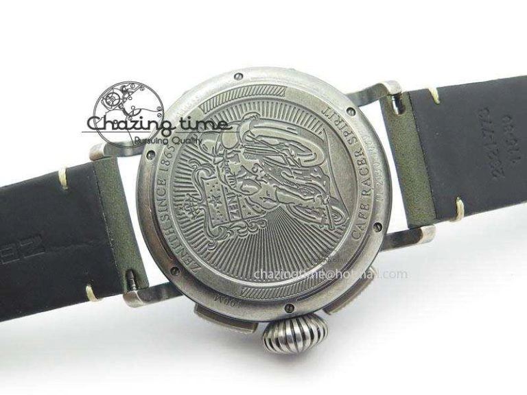 Youthful Heritage Pilot Ton-Up Aged SS Case V6F 1:1 Best Edition On Green Nubuck Strap A 10037
