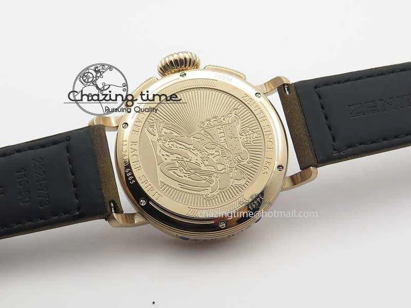 Heritage Pilot Ton-Up RG Case Black Dial On Brown Asso Leather Strap Jap Quartz Neat 10032