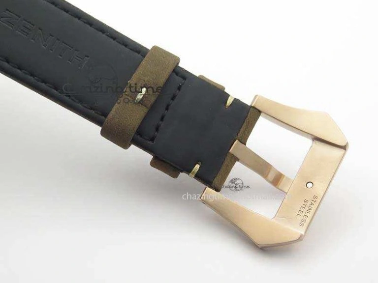 Heritage Pilot Ton-Up RG Case Black Dial On Brown Asso Leather Strap Jap Quartz Neat 10032