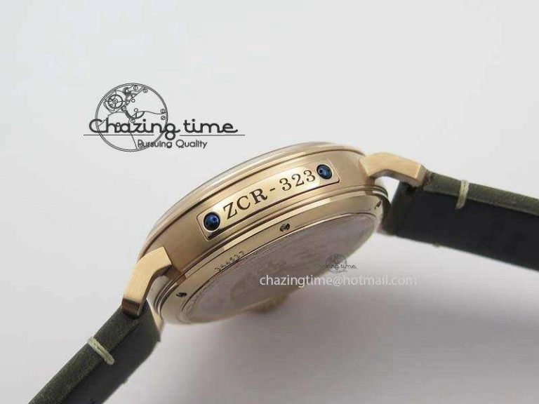 FlexibleFit Heritage Pilot Ton-Up RG Case Gray Dial On Green Leather Strap Jap Quartz 10034