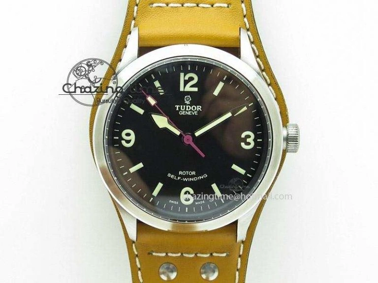 Heritage Ranger SS Black Dial on Brown Leather Strap A QuickDry 9801