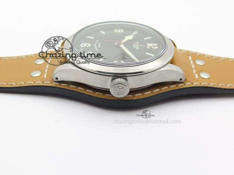 Heritage Ranger SS Black Dial on Brown Leather Strap A QuickDry 9801