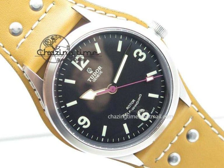 Heritage Ranger SS Black Dial on Brown Leather Strap A QuickDry 9801