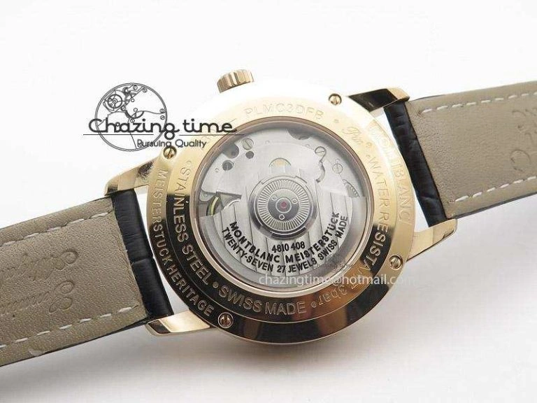 FreshLook Heritage Spirit Moonphase RG Black Dial On Black Leather Strap MIYOTA 7622