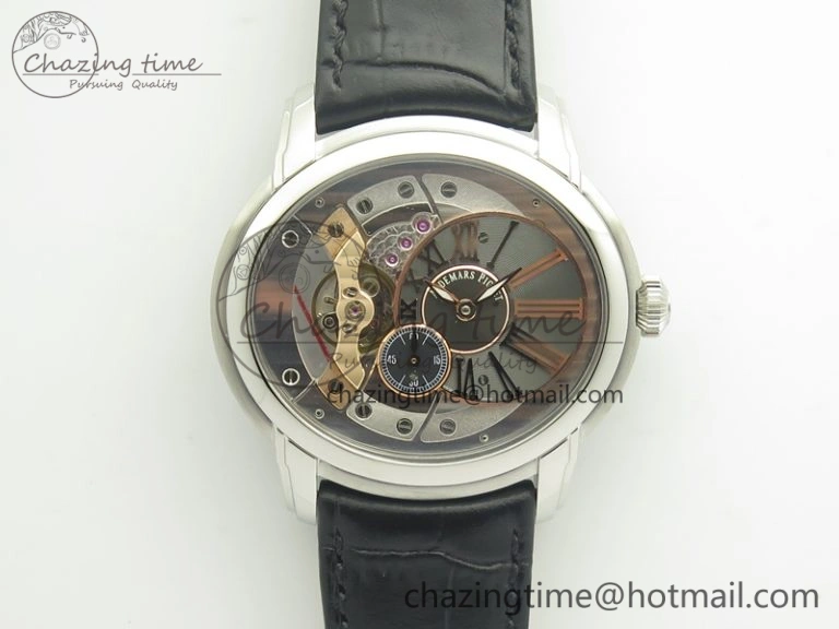 Unisex Heritage Spirit Moonphase RG Silver Dial On Brown Leather Strap MIYOTA 7623