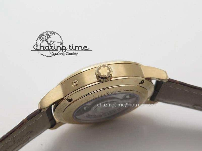 Unisex Heritage Spirit Moonphase RG Silver Dial On Brown Leather Strap MIYOTA 7623