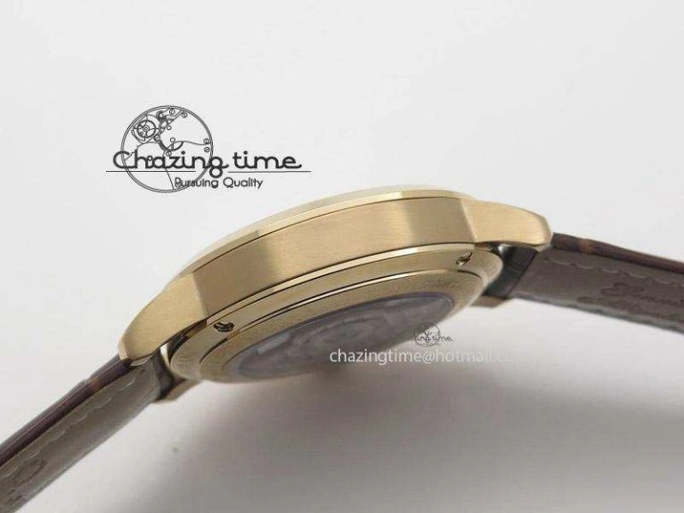Unisex Heritage Spirit Moonphase RG Silver Dial On Brown Leather Strap MIYOTA 7623