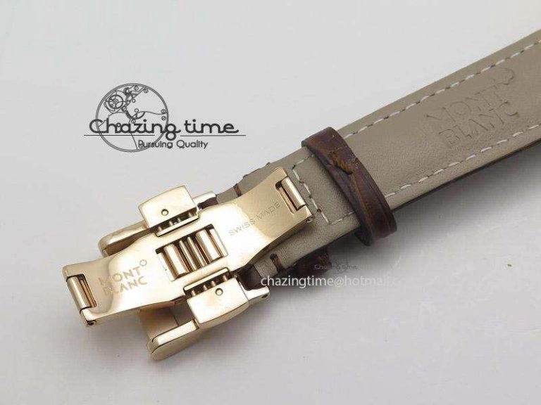 Unisex Heritage Spirit Moonphase RG Silver Dial On Brown Leather Strap MIYOTA 7623