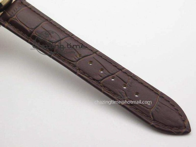 Unisex Heritage Spirit Moonphase RG Silver Dial On Brown Leather Strap MIYOTA 7623