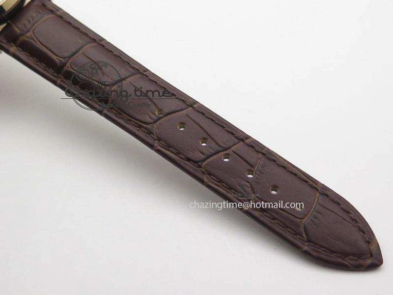 Unisex Heritage Spirit Moonphase RG Silver Dial On Brown Leather Strap MIYOTA 7623