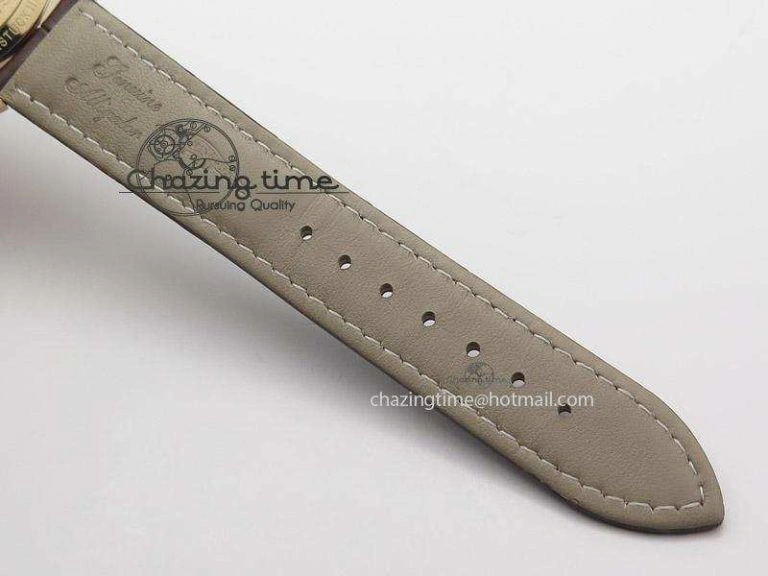 Unisex Heritage Spirit Moonphase RG Silver Dial On Brown Leather Strap MIYOTA 7623