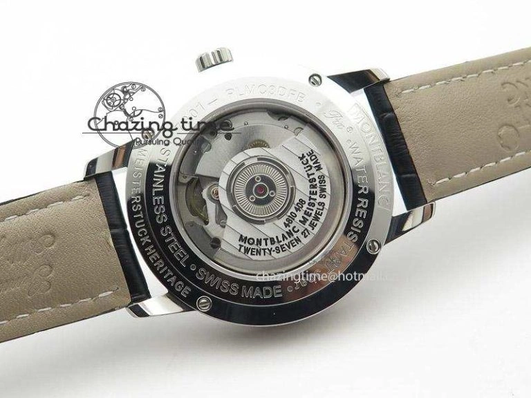 MoistureWicking Heritage Spirit Moonphase SS Silver Dial SS Markers On Black Leather Strap MIYOTA 7626