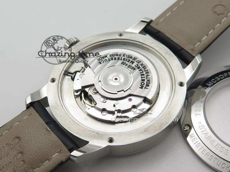 MoistureWicking Heritage Spirit Moonphase SS Silver Dial SS Markers On Black Leather Strap MIYOTA 7626