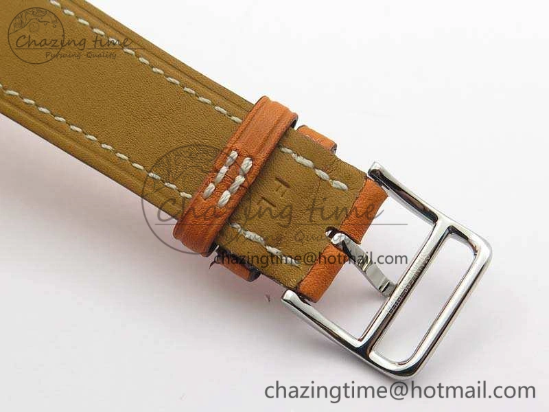 Heure H Ladies SS MKF 1:1 Best Edition White Dial On Leather Strap Swiss Quartz Flexible 6667