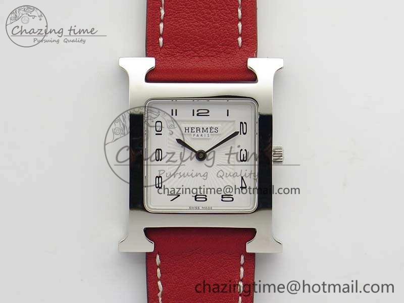 Heure H Ladies SS MKF 1:1 Best Edition White Dial On Leather Strap Swiss Quartz Flexible 6667