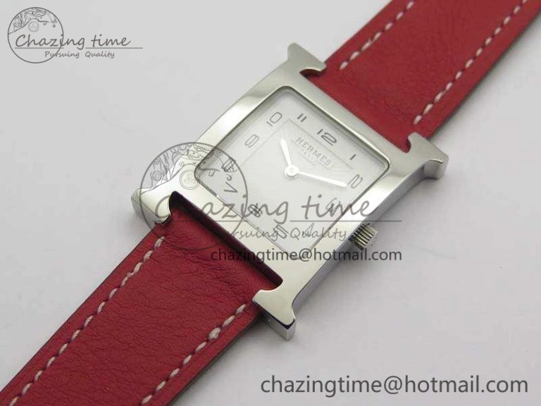 Heure H Ladies SS MKF 1:1 Best Edition White Dial On Leather Strap Swiss Quartz Flexible 6667