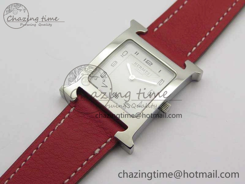 Heure H Ladies SS MKF 1:1 Best Edition White Dial On Leather Strap Swiss Quartz Flexible 6667