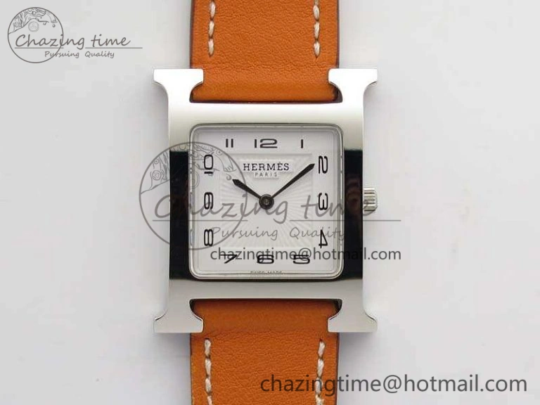 Heure H Ladies SS MKF 1:1 Best Edition White Dial On Leather Strap Swiss Quartz Flexible 6667