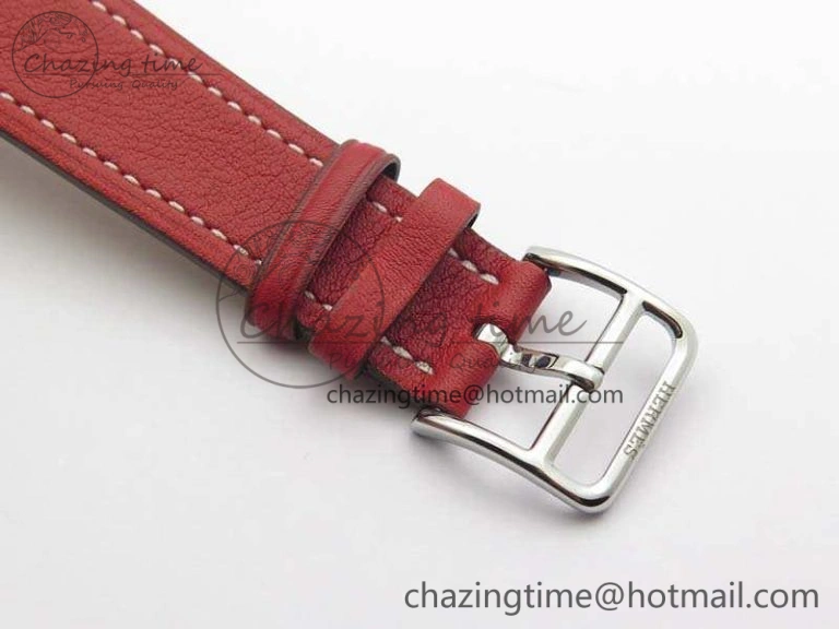 Heure H Ladies SS MKF 1:1 Best Edition White Dial On Leather Strap Swiss Quartz Flexible 6667