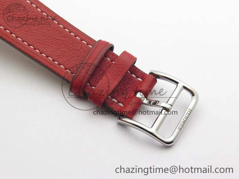 Heure H Ladies SS MKF 1:1 Best Edition White Dial On Leather Strap Swiss Quartz Flexible 6667