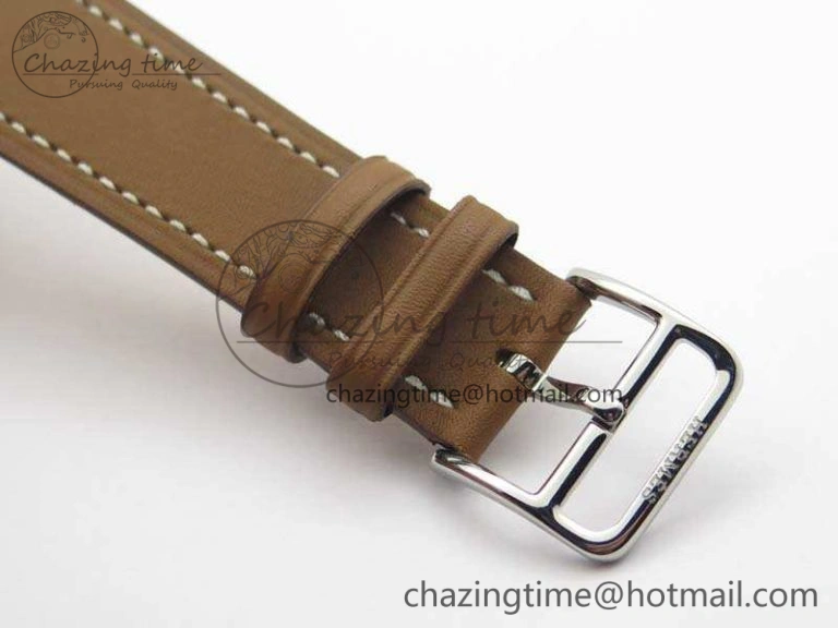 Heure H Ladies SS MKF 1:1 Best Edition White Dial On Leather Strap Swiss Quartz Flexible 6667
