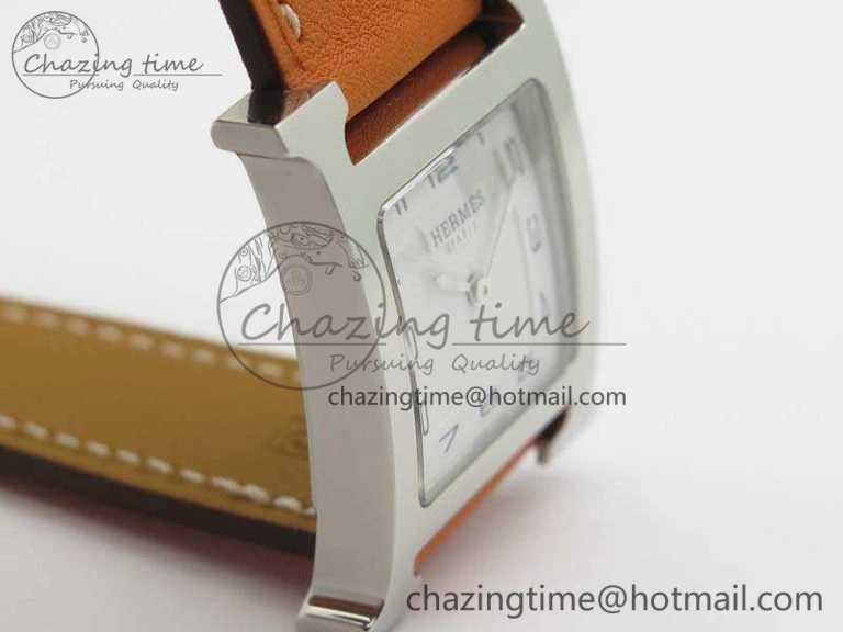 Heure H Ladies SS MKF 1:1 Best Edition White Dial On Leather Strap Swiss Quartz Flexible 6667