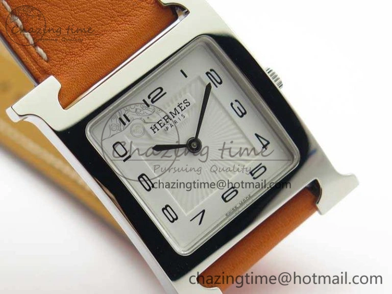 Heure H Ladies SS MKF 1:1 Best Edition White Dial On Leather Strap Swiss Quartz Flexible 6667