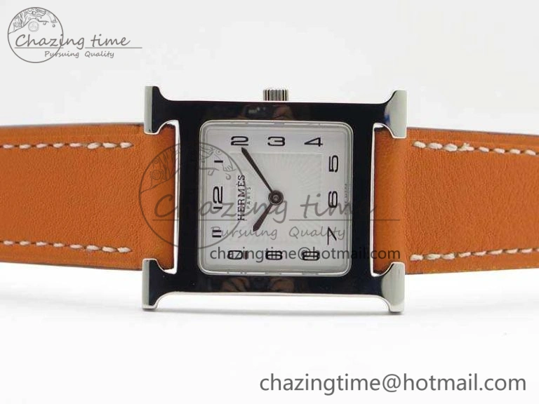 Heure H Ladies SS MKF 1:1 Best Edition White Dial On Leather Strap Swiss Quartz Flexible 6667