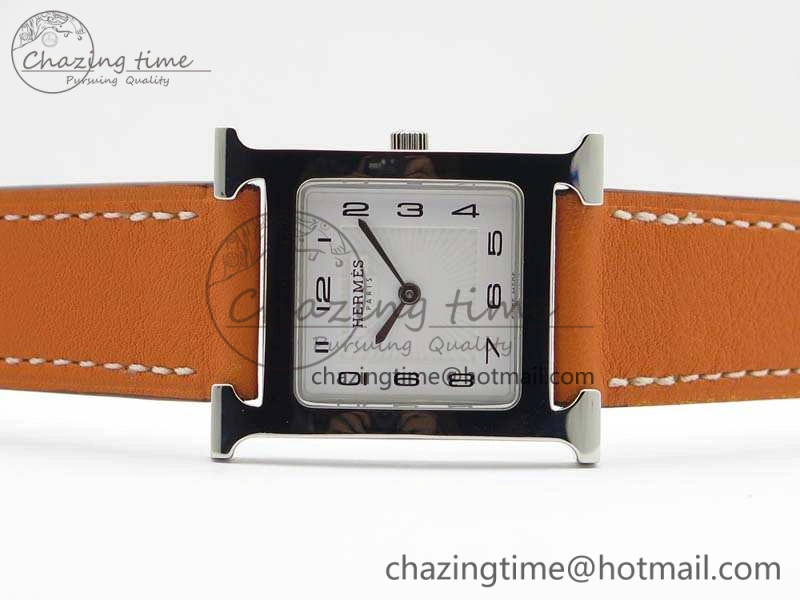 Heure H Ladies SS MKF 1:1 Best Edition White Dial On Leather Strap Swiss Quartz Flexible 6667