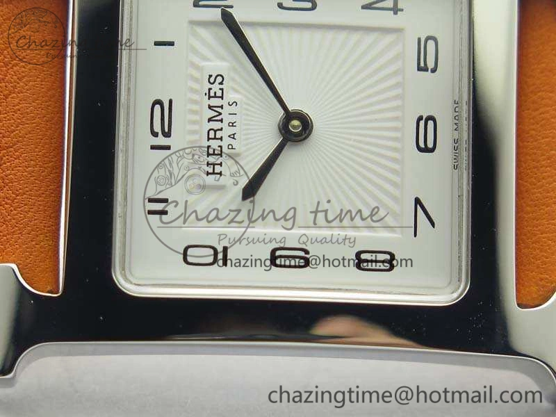 Heure H Ladies SS MKF 1:1 Best Edition White Dial On Leather Strap Swiss Quartz Flexible 6667
