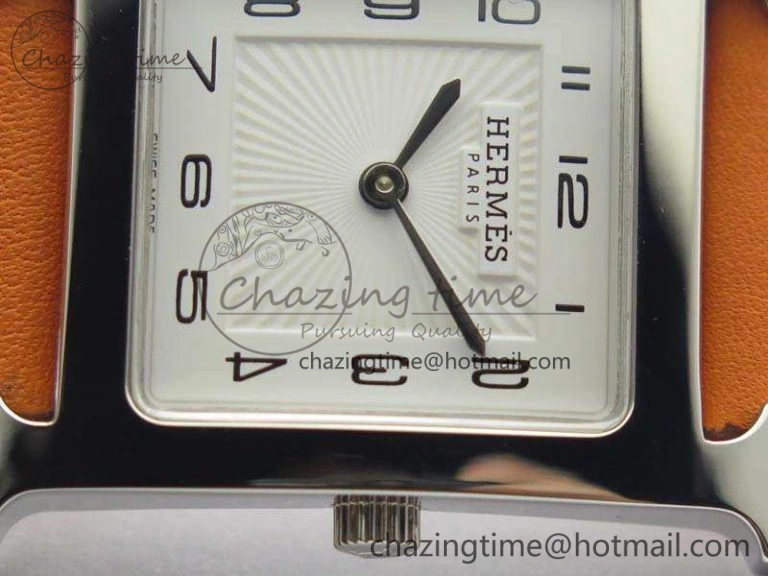 Heure H Ladies SS MKF 1:1 Best Edition White Dial On Leather Strap Swiss Quartz Flexible 6667