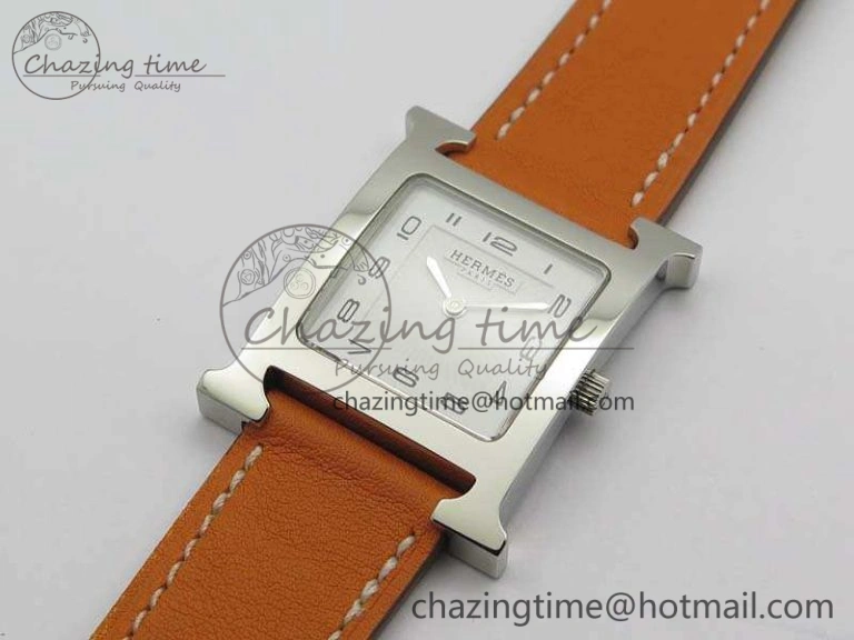 Heure H Ladies SS MKF 1:1 Best Edition White Dial On Leather Strap Swiss Quartz Flexible 6667