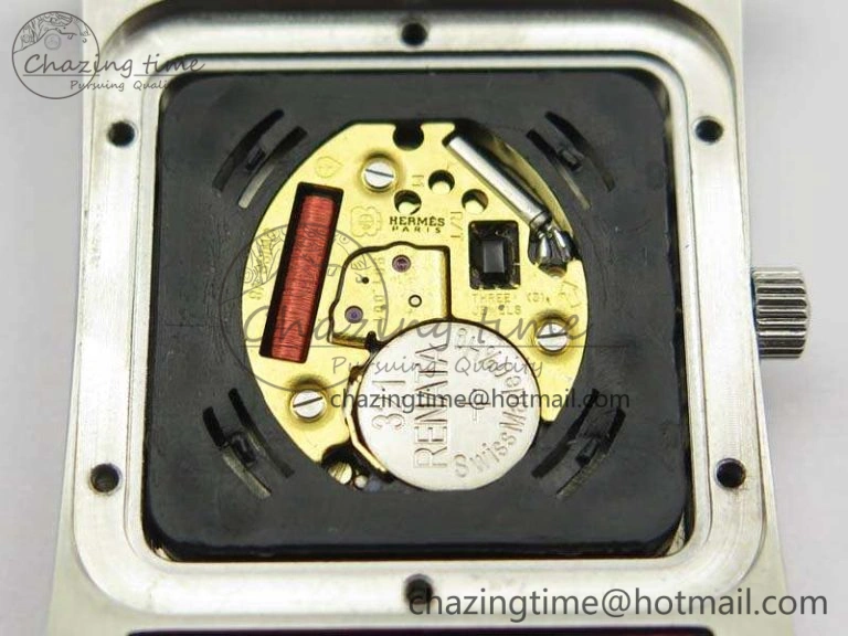 Comfortable Heure H Ladies SS MKF 1:1 Best Edition White MOP Dial On Red Croc Leather Strap Swiss Quartz 6664