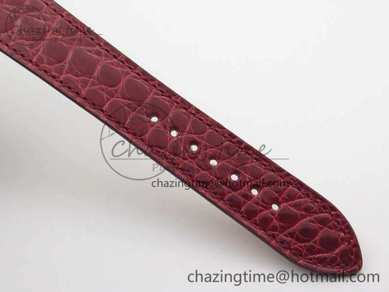 Comfortable Heure H Ladies SS MKF 1:1 Best Edition White MOP Dial On Red Croc Leather Strap Swiss Quartz 6664