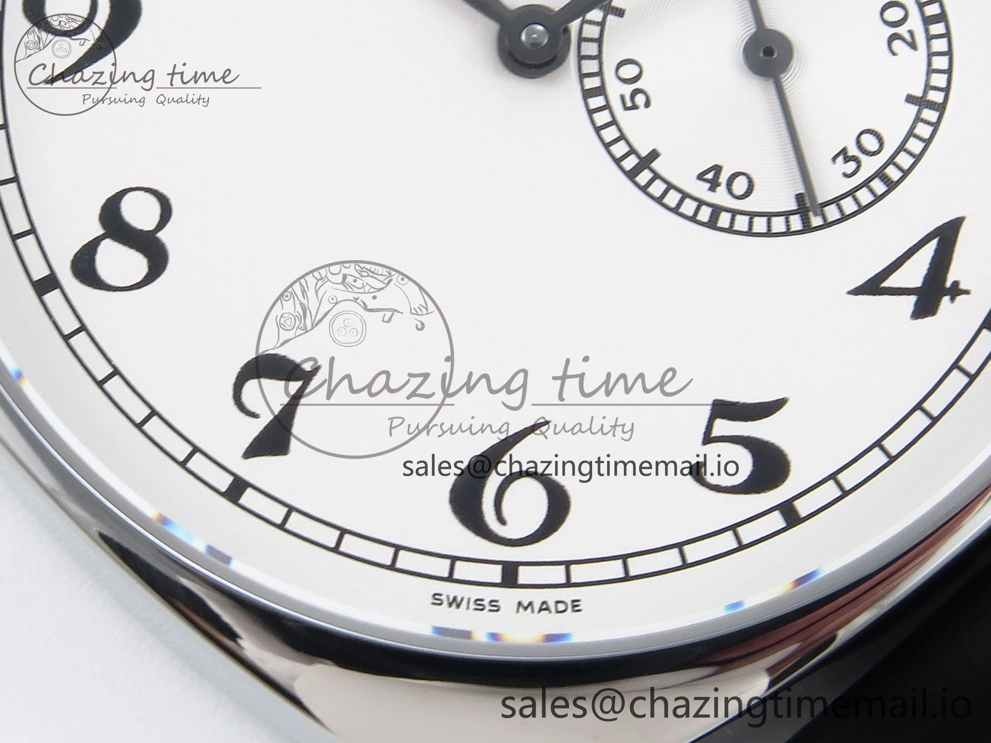 Trendsetting Historiques 82035 000G-B735 40mm SS AIF Best Edition White Dial on Black Leather Strap A 9826