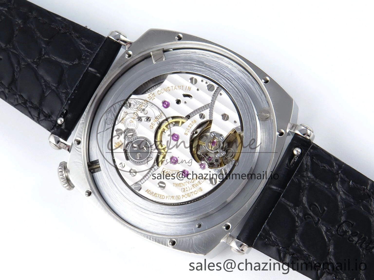 Trendsetting Historiques 82035 000G-B735 40mm SS AIF Best Edition White Dial on Black Leather Strap A 9826