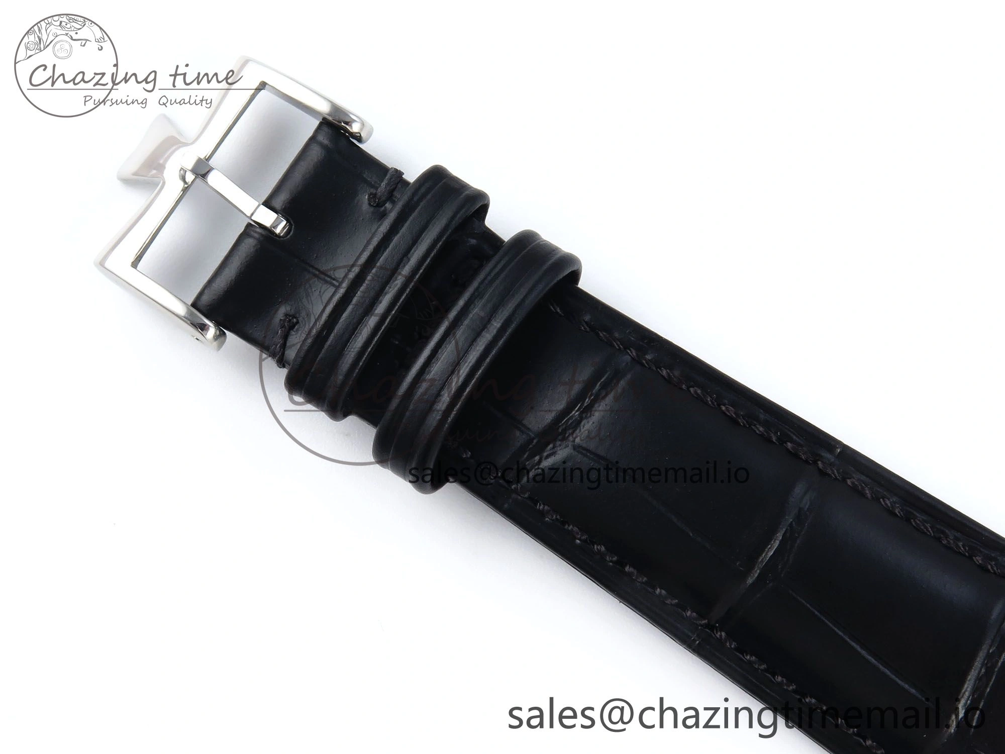 Trendsetting Historiques 82035 000G-B735 40mm SS AIF Best Edition White Dial on Black Leather Strap A 9826