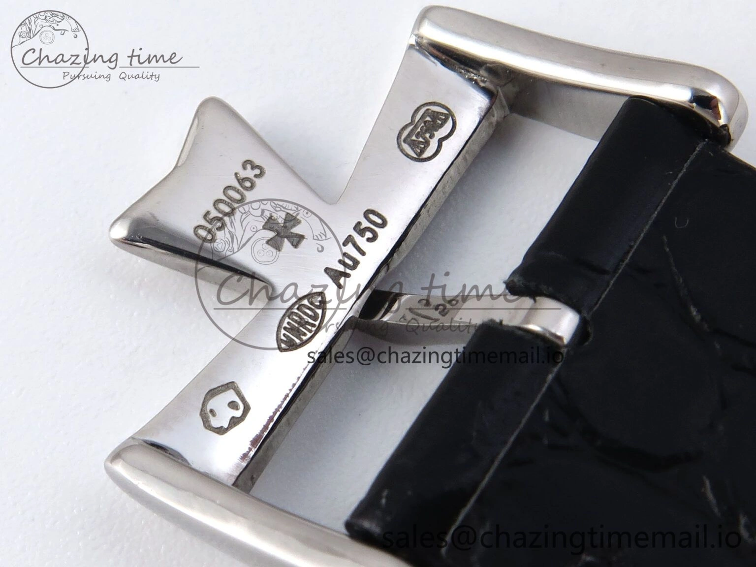 Trendsetting Historiques 82035 000G-B735 40mm SS AIF Best Edition White Dial on Black Leather Strap A 9826