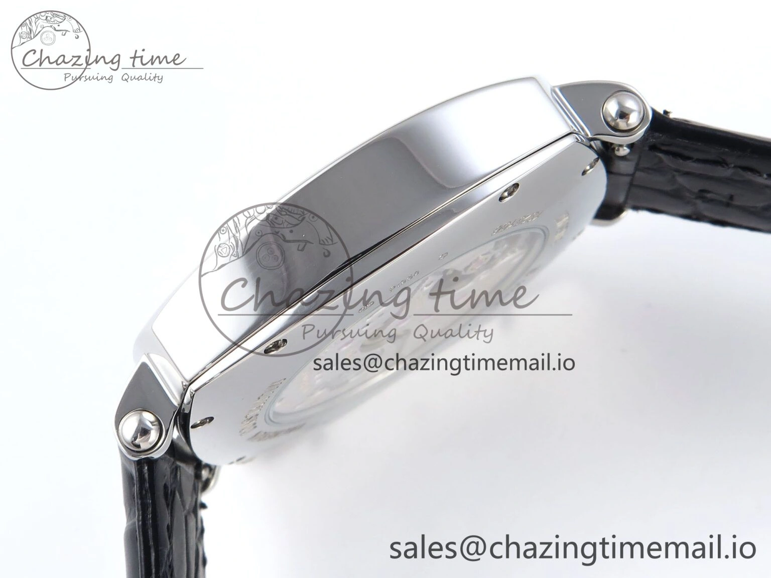 Trendsetting Historiques 82035 000G-B735 40mm SS AIF Best Edition White Dial on Black Leather Strap A 9826