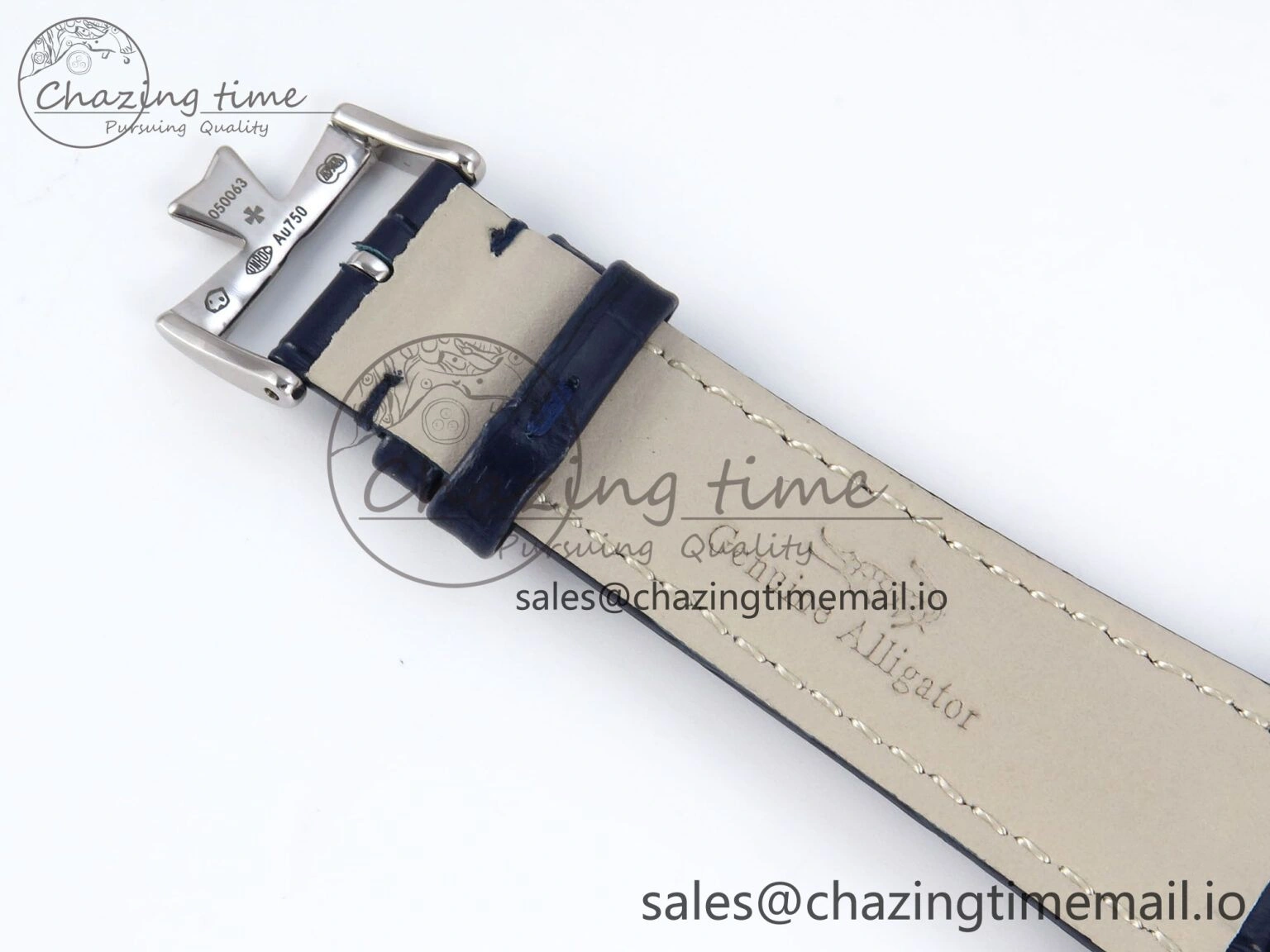 Historiques 82035 000G-B735 40mm SS AIF Best Edition White Dial on Blue Leather Strap A SunProtective 9823