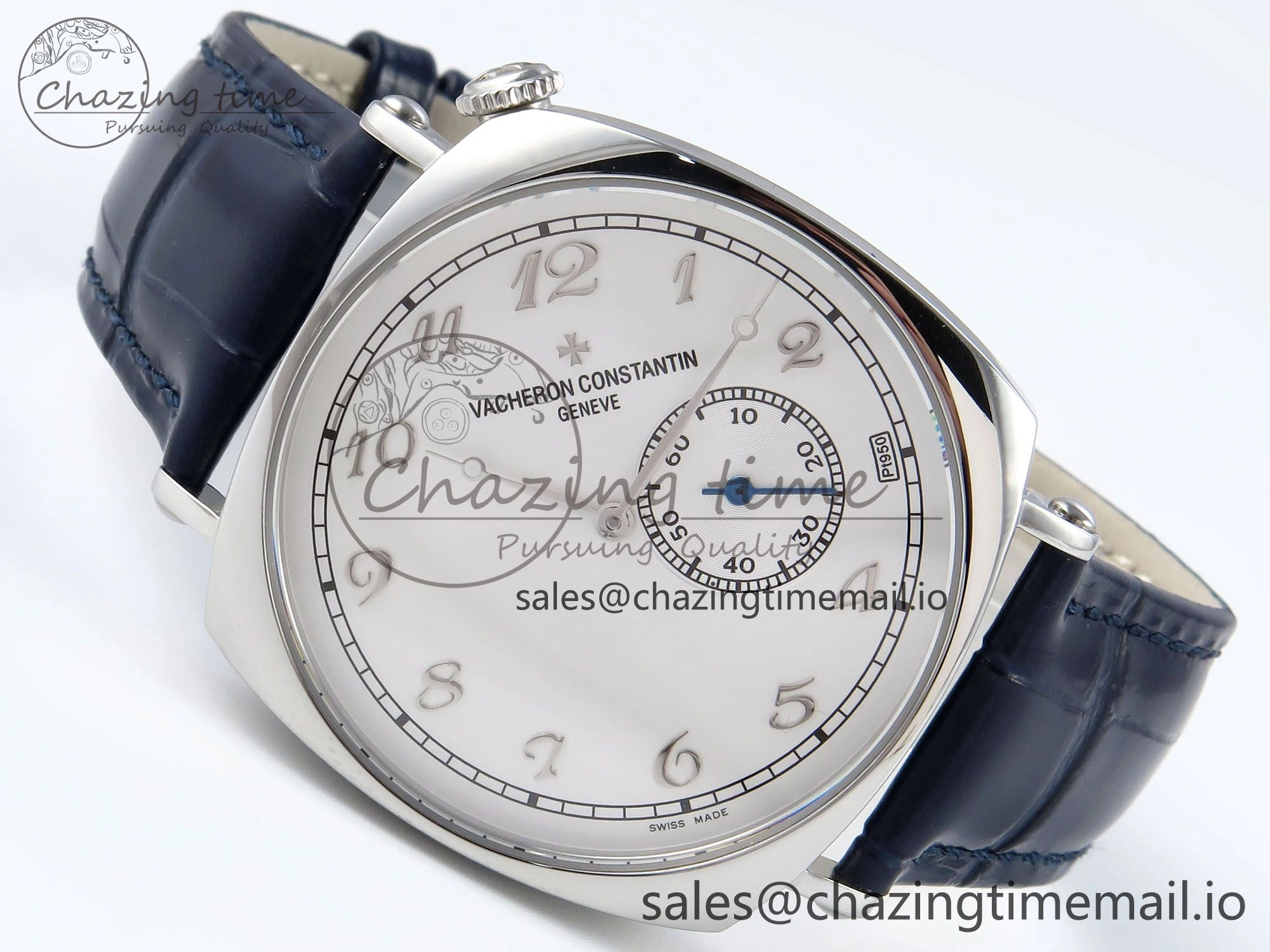 Historiques 82035 000G-B735 40mm SS AIF Best Edition White Dial on Blue Leather Strap A SunProtective 9823