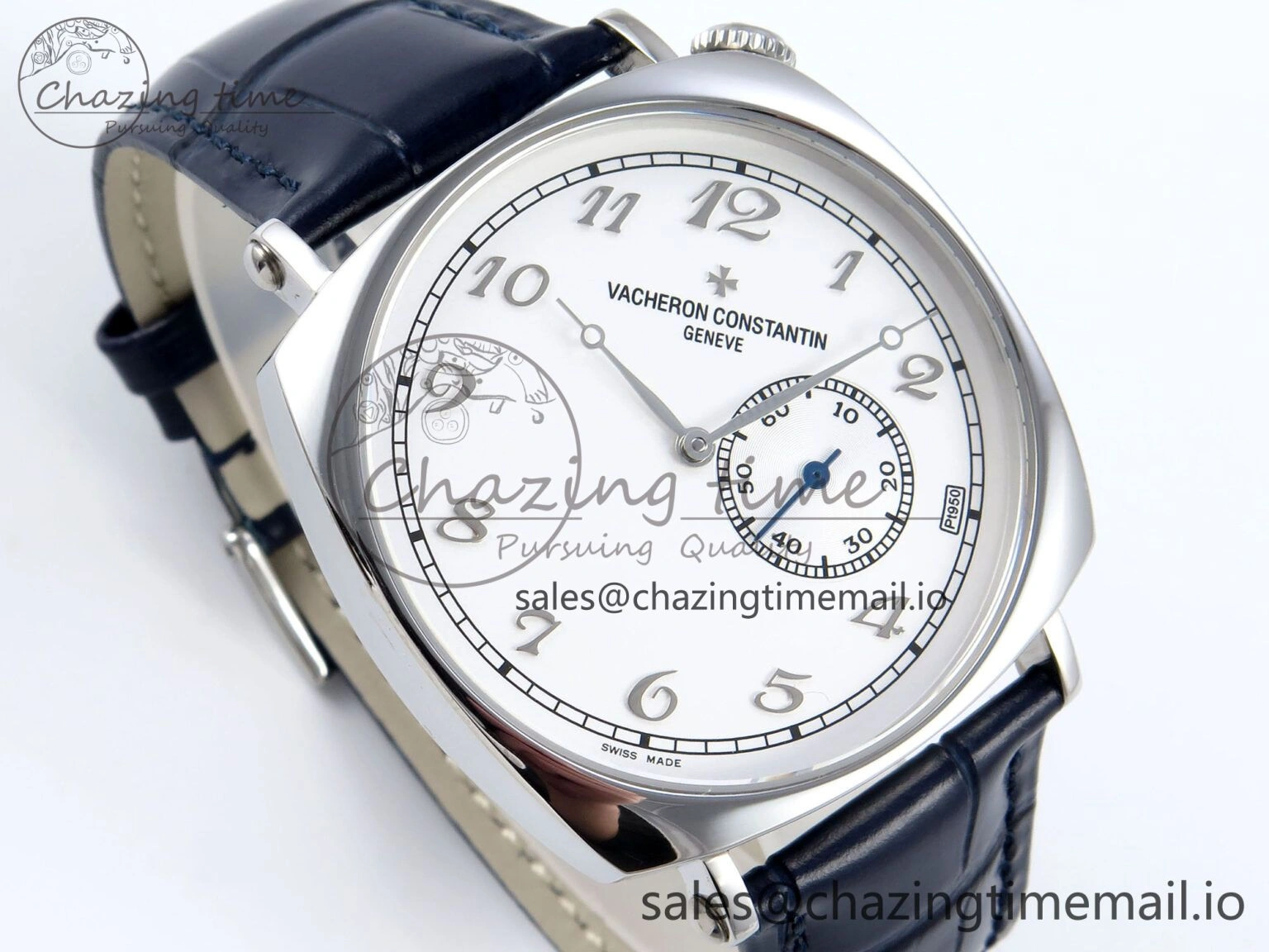 Historiques 82035 000G-B735 40mm SS AIF Best Edition White Dial on Blue Leather Strap A SunProtective 9823