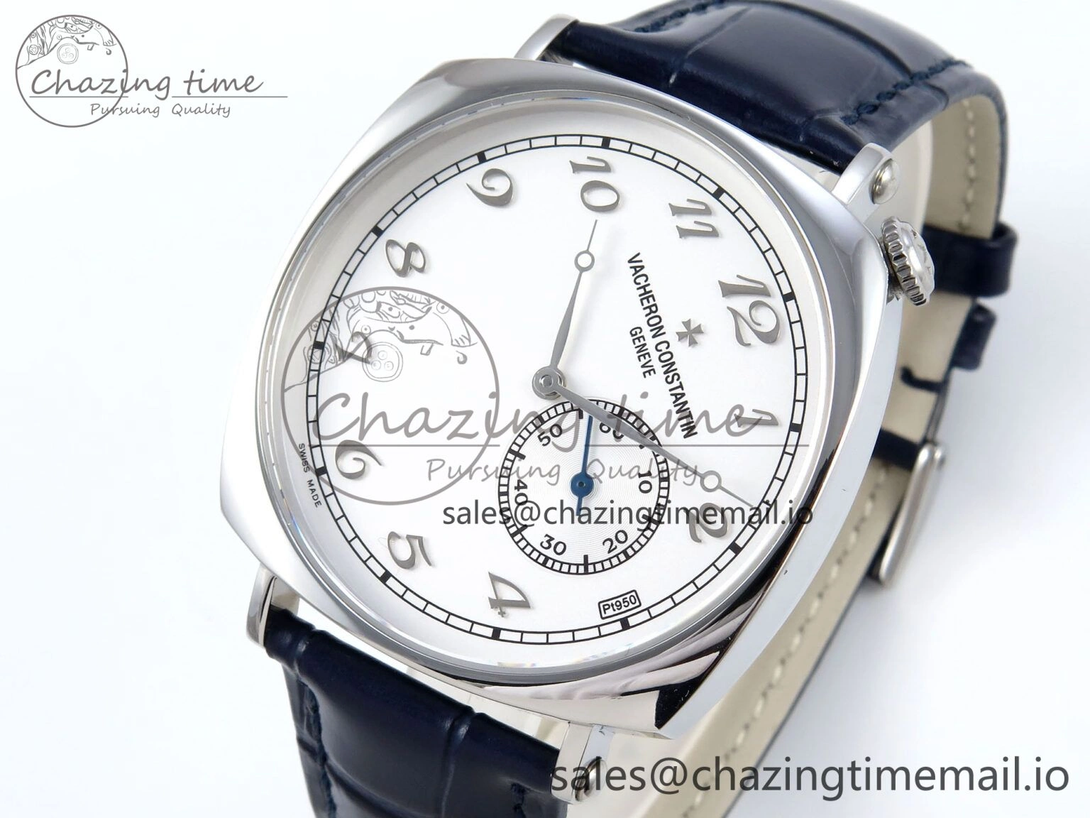 Historiques 82035 000G-B735 40mm SS AIF Best Edition White Dial on Blue Leather Strap A SunProtective 9823