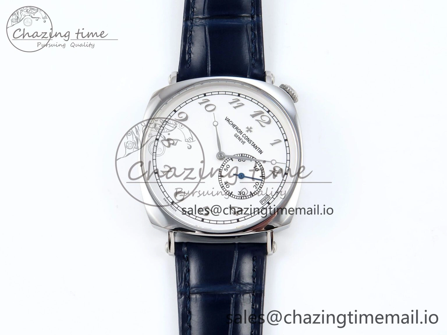 Historiques 82035 000G-B735 40mm SS AIF Best Edition White Dial on Blue Leather Strap A SunProtective 9823
