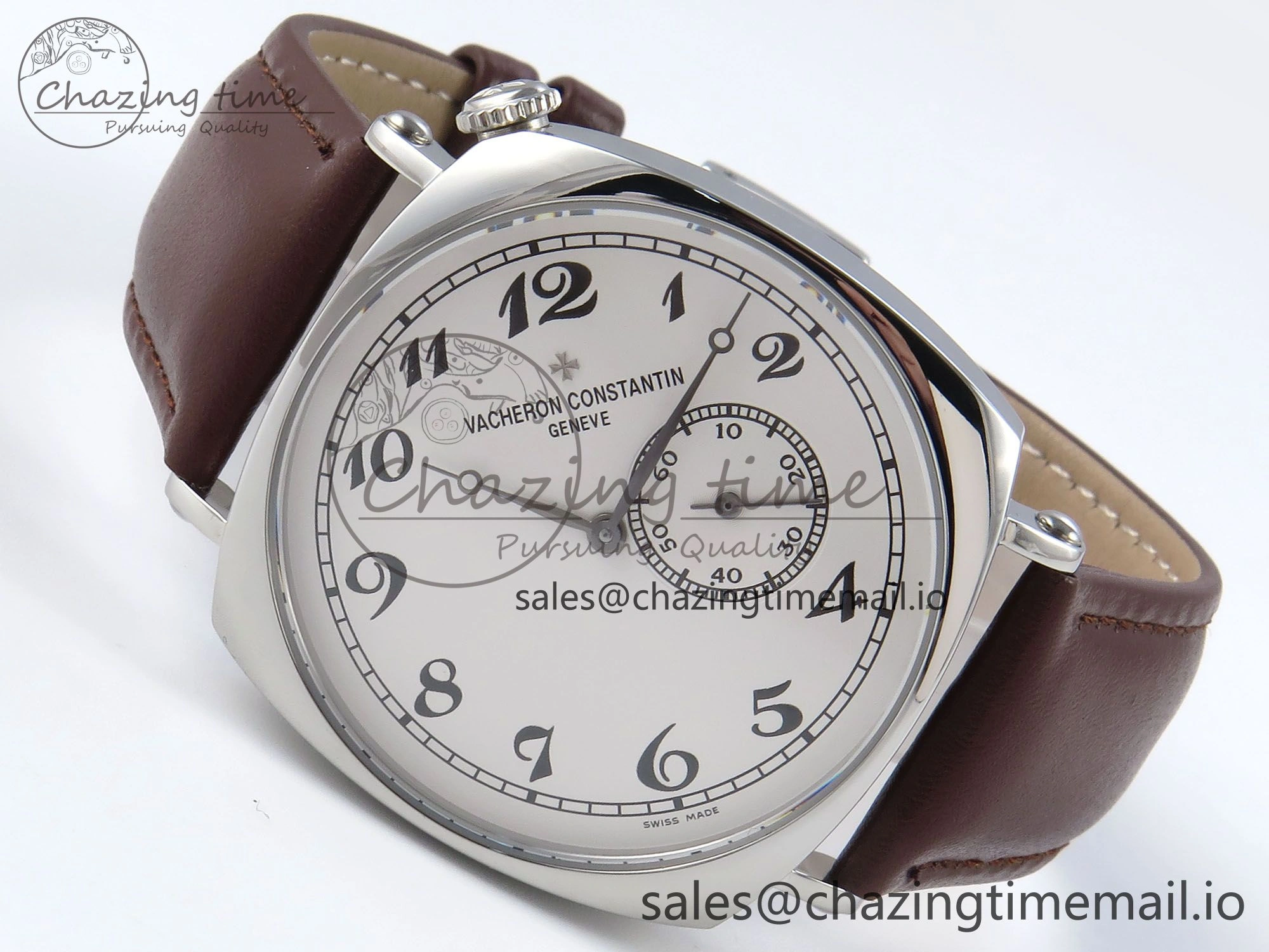 Historiques 82035 000G-B735 40mm SS AIF Best Edition White Dial on Brown Leather Strap A GoodFit 9827