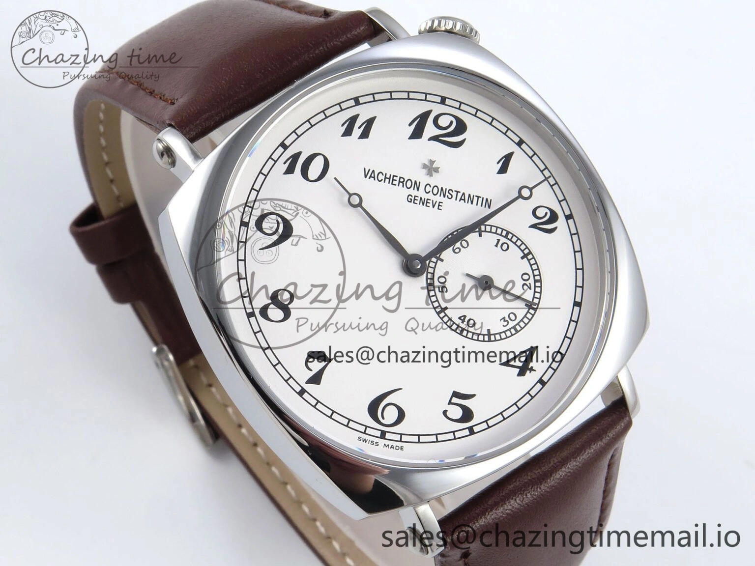 Historiques 82035 000G-B735 40mm SS AIF Best Edition White Dial on Brown Leather Strap A GoodFit 9827